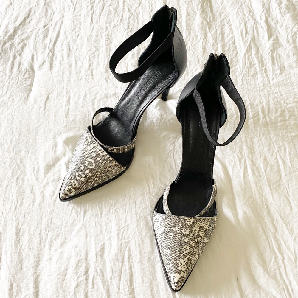 Helmut Lang Mimeo lizard-print leather heels